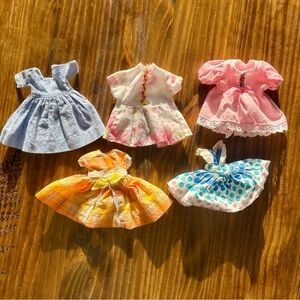Vintage Tiny  Doll Dresses - 5 Pack